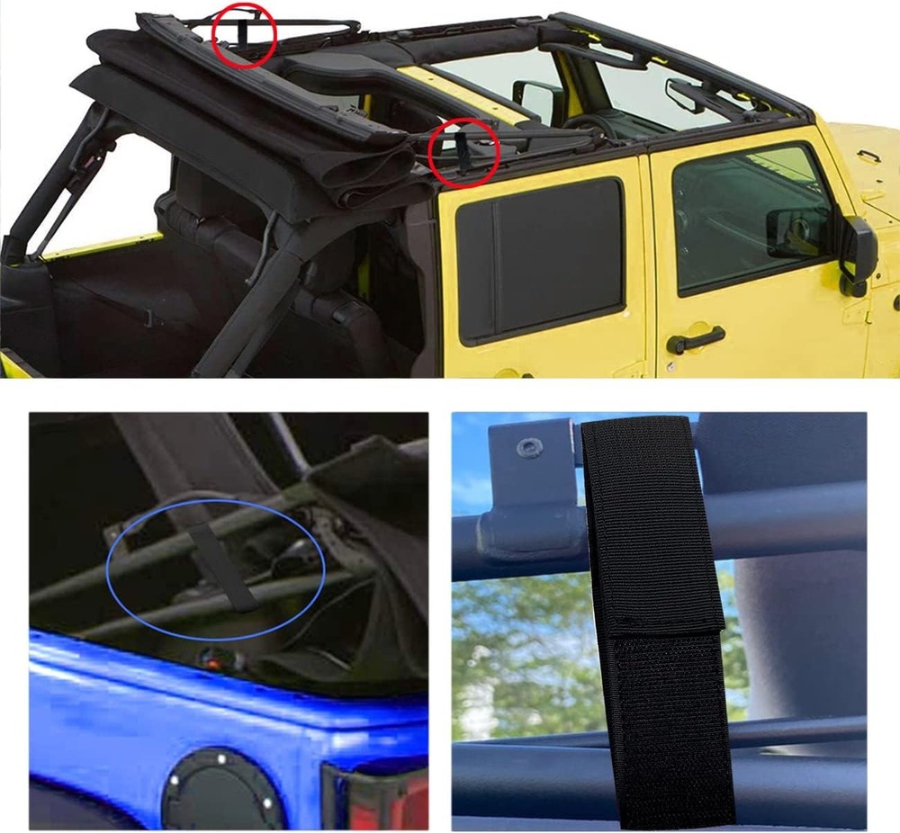 Jeep Soft Top Rear Window Tie Down Straps 4