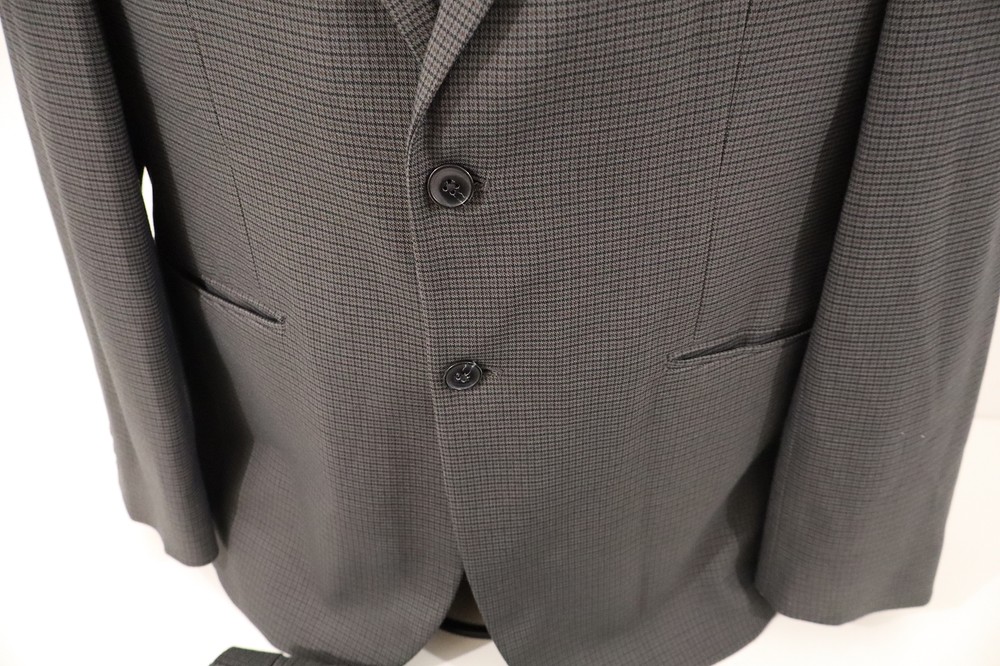 Taylor & Wright Tailored Check Suit 42L 42W Dark Grey
