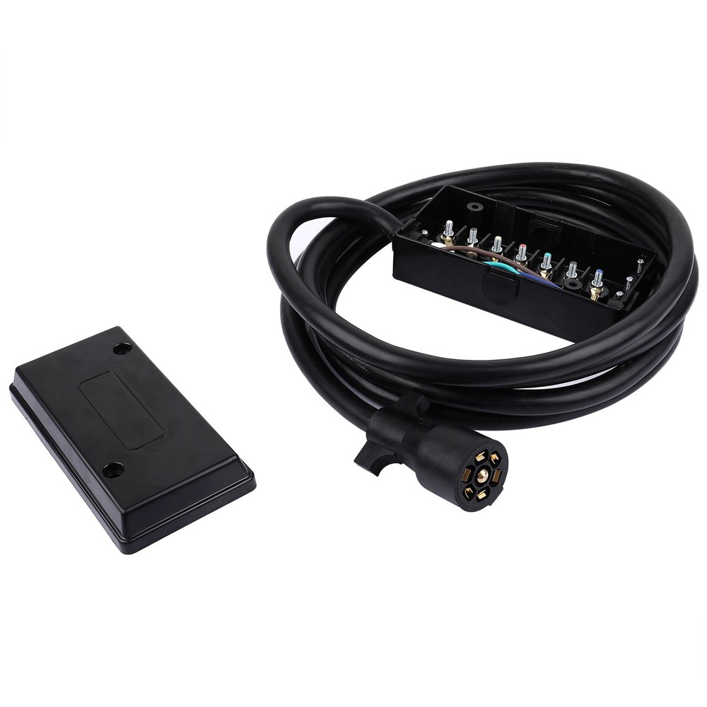 12ft 7 Way Plug Inline Pre-Wired Trailer RV Junction Box Cord Cable