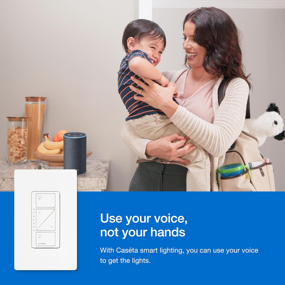 Lutron Caseta 3 Way Smart Dimmer Light Switch Kit, Includes Pico Remote, Bracket