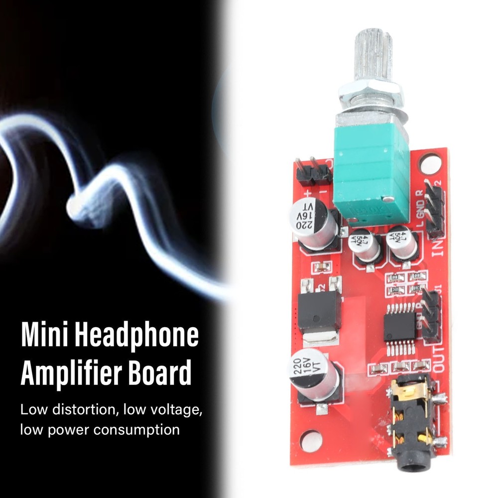 Headphone Amplifier Module 3.5mm Interface Earphone Preamplifier Board DC 3‑12V