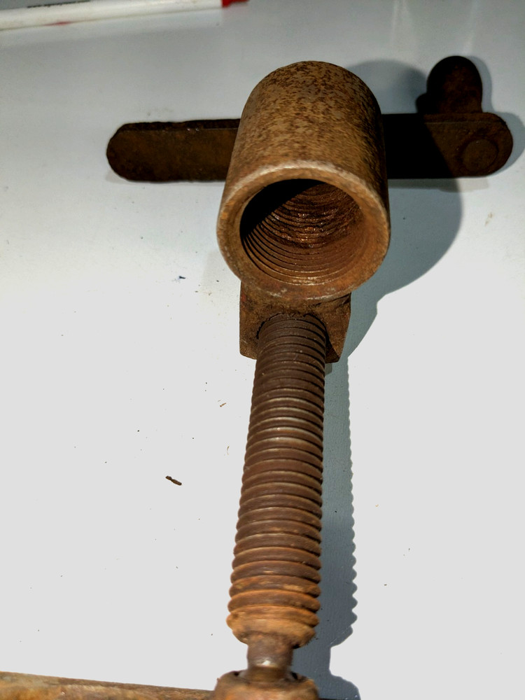 Vintage Woodworking Pipe Clamp 1" Hole Rustic Primitive
