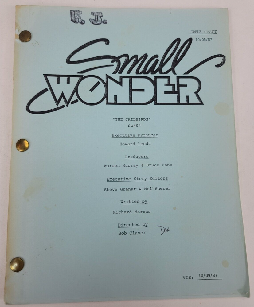 SMALL WONDER / Richard Marcus 1987 Script, Vicki the Robot "The Jailbirds"
