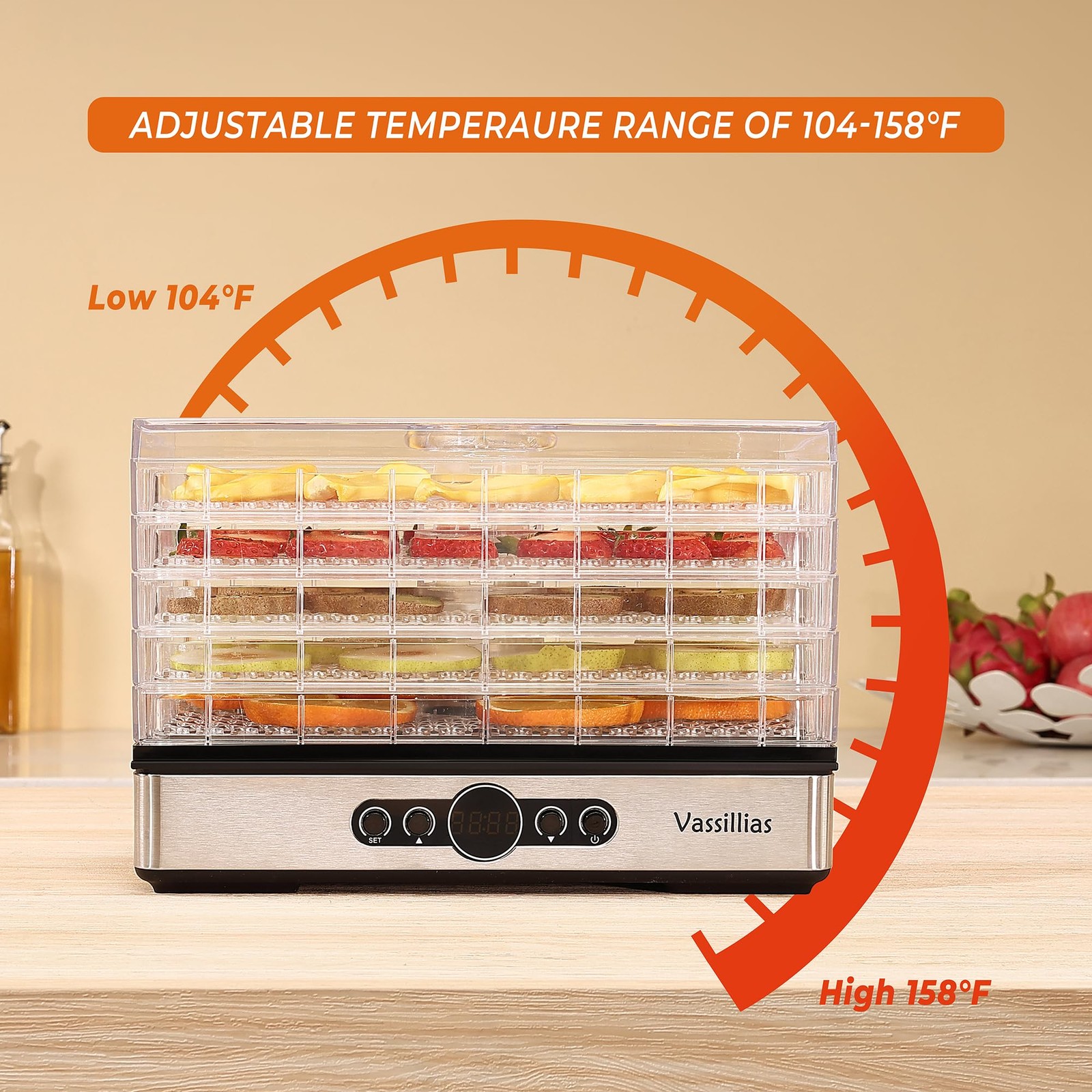 Food Dehydrator Dryer - Dehydrator for Healthy Food, Meat, Jerky, Fruit, Vege...