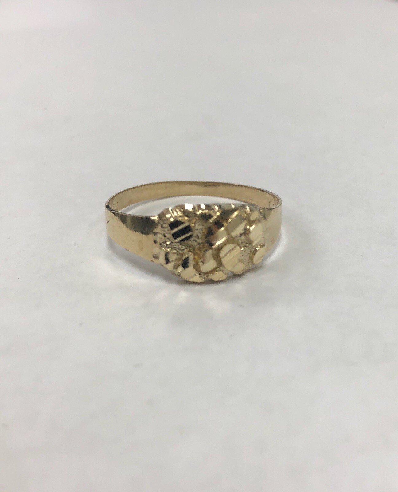 Mens Nugget Oval Ring Real Solid 10K Yellow Gold ALL SIZES Unisex