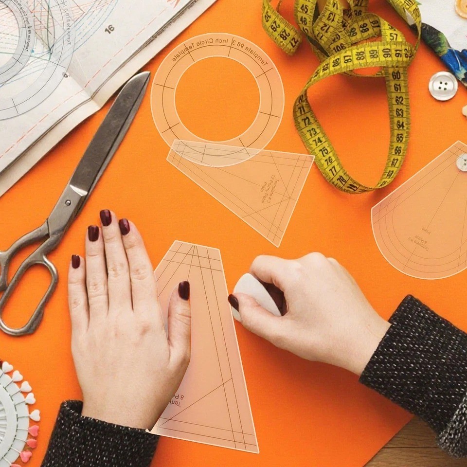 10PCS Shaped Sewing Quilting Ruler Set Creative Template Patchwork for DIY Craft