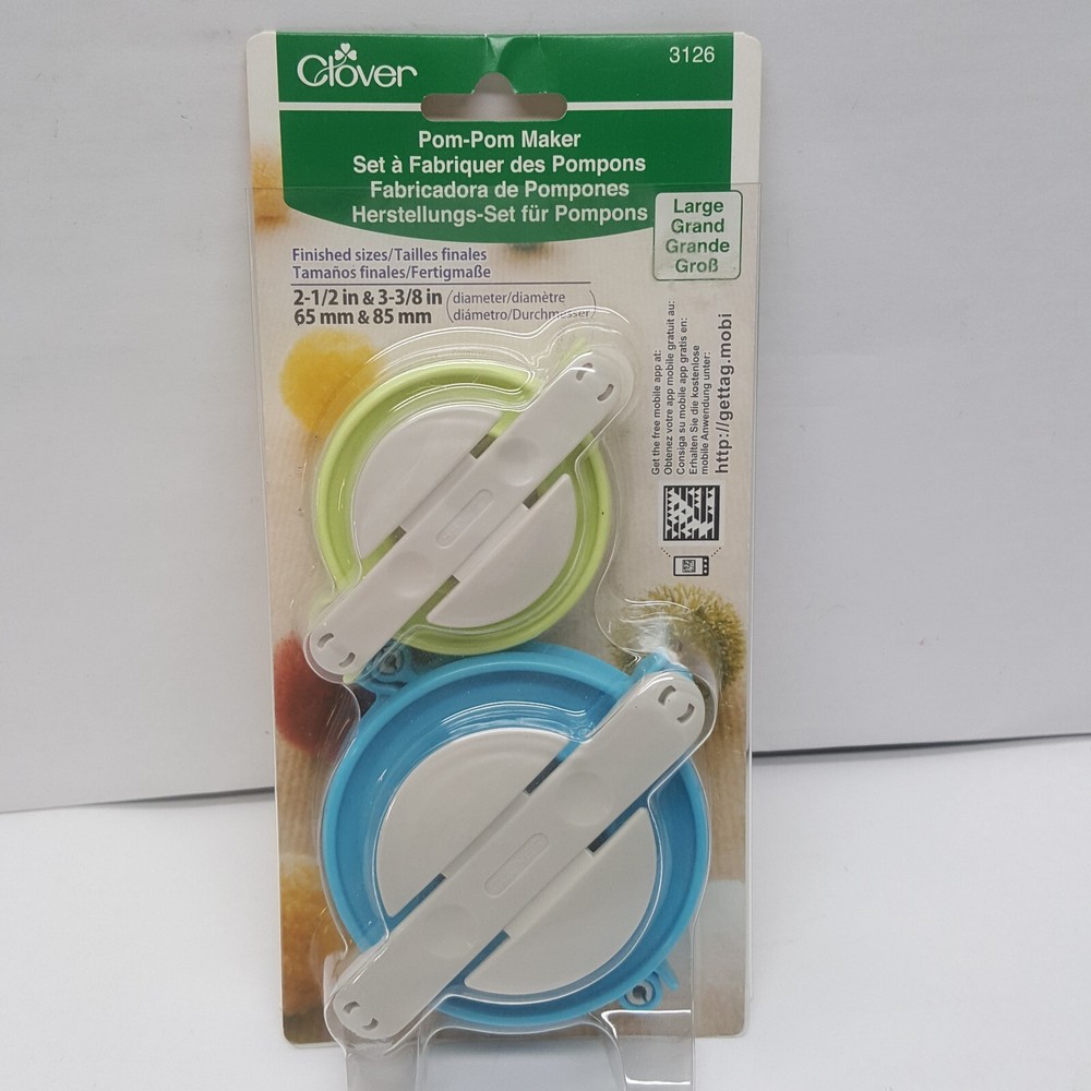 Clover Large Pom-Pom Maker 2-1/2" & 3-3/8"