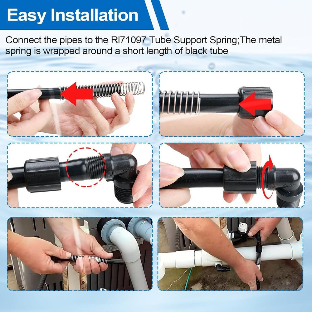 Pool Chlorinator PVC Flexible Tubes with Support Spring Kit