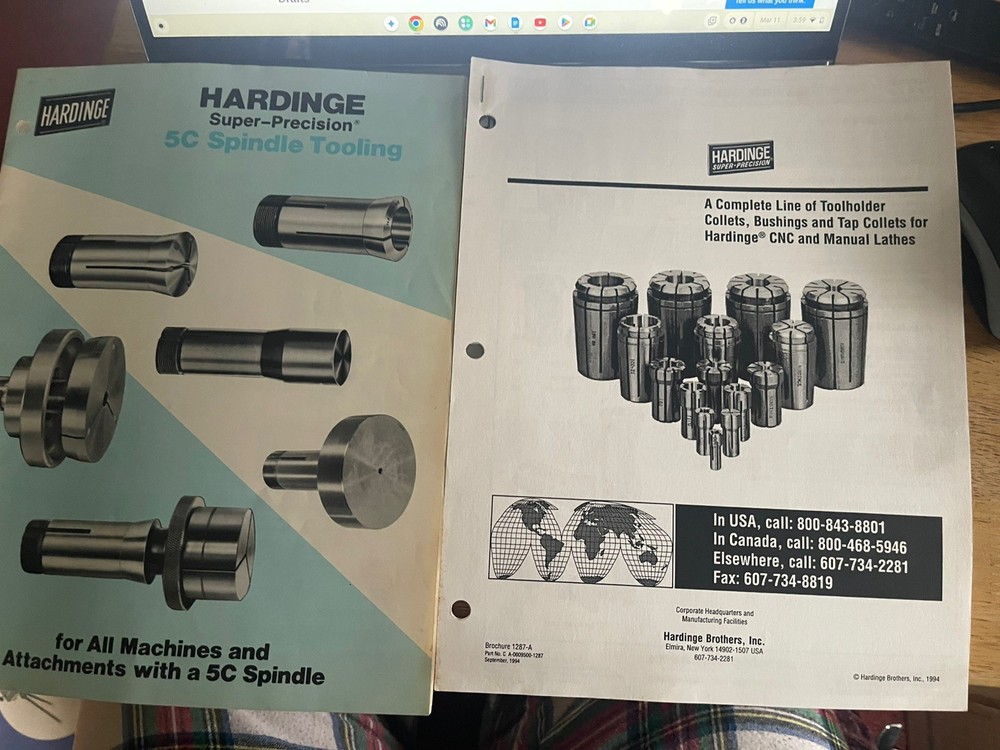 Hardinge Super Precision 5C Spindle Tooling/Toolholder Collets Catalogs 2 pcs