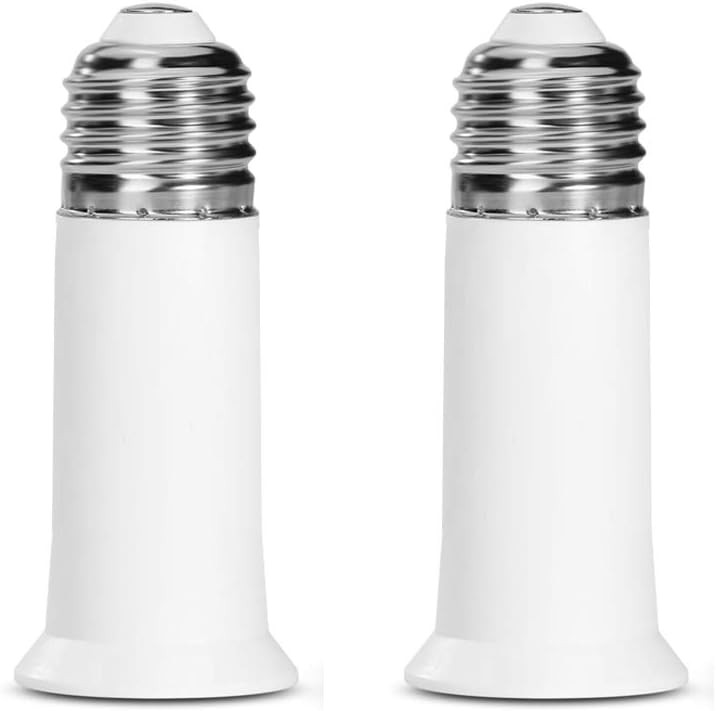 E26 Socket Extender, to Lamp Socket, 6.5CM/2.56 Inch White