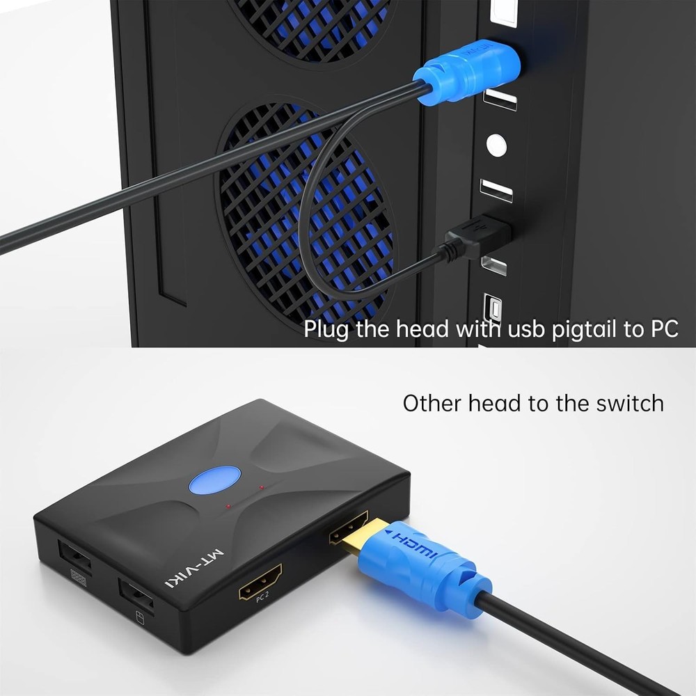 1.8m High-Speed USB HDMI KVM Cable for Seamless Multi-Device Connectivity