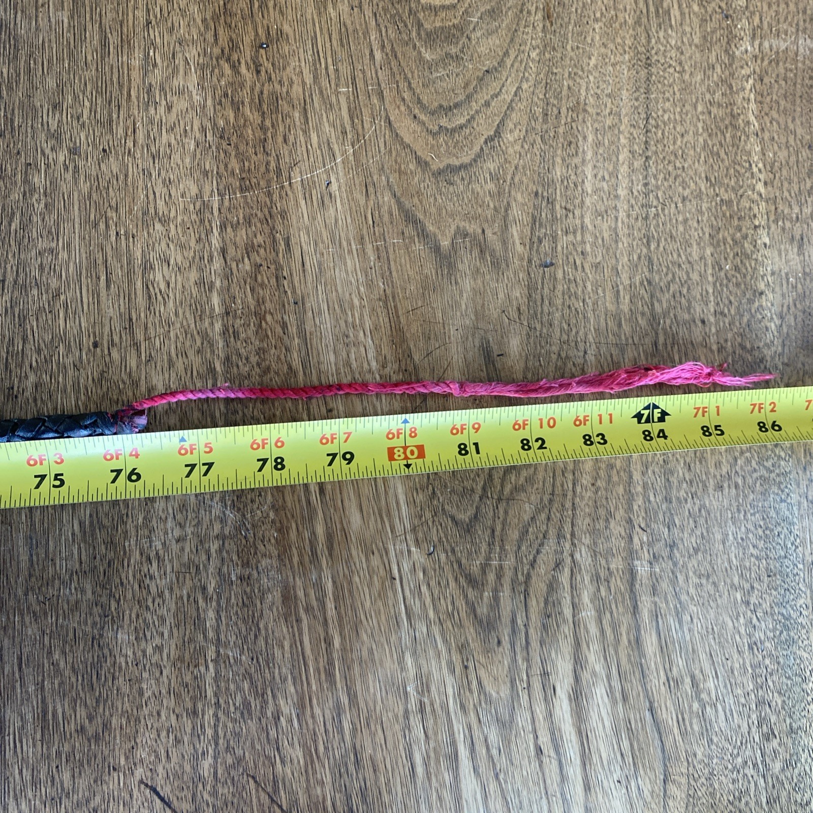 Leather Bull Whip Black 6+ Feet Genuine Cow Hide Equestrian Bullwhip