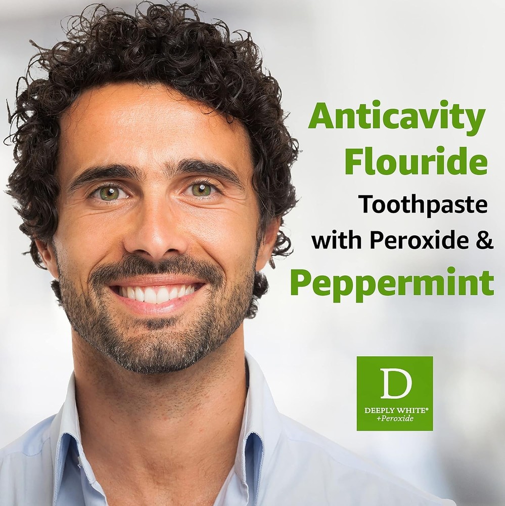 Deeply White + Peroxide Whitening Toothpaste, Peppermint Flavor, 3.5-Ounce (Pack