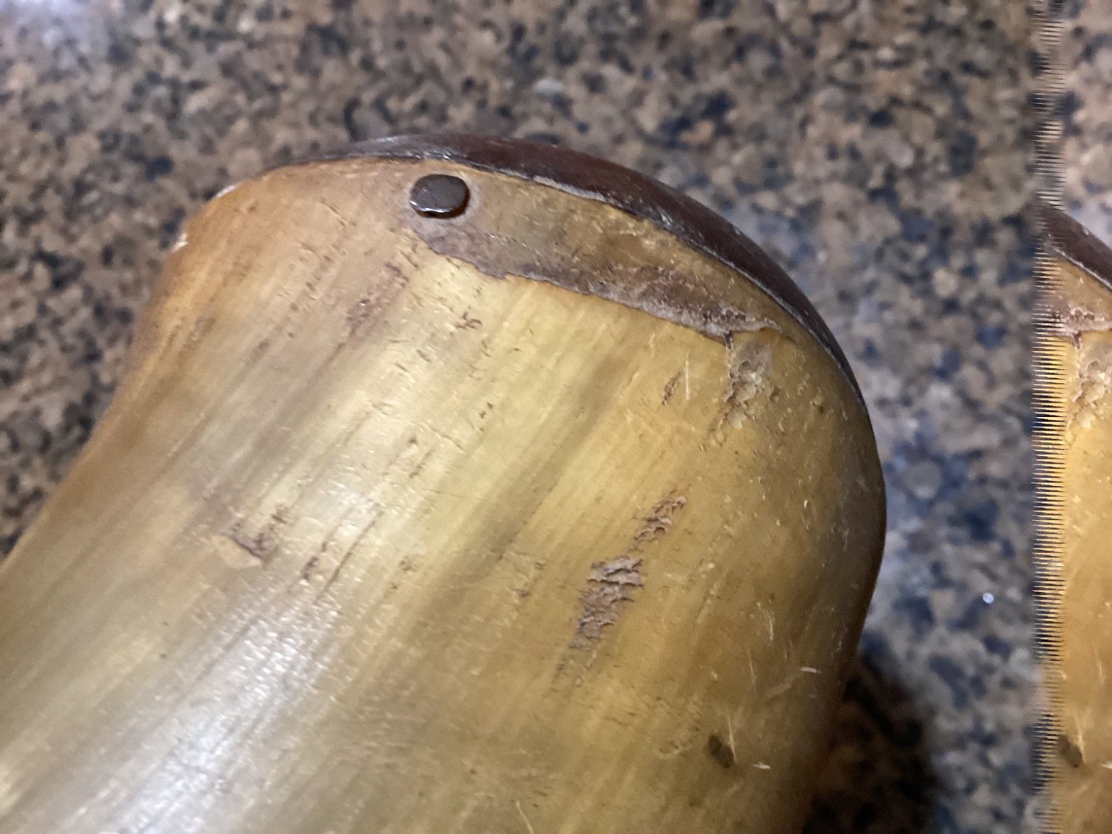 Large 18” Antique Powder Horn Engraved 1st New Jersey 1861