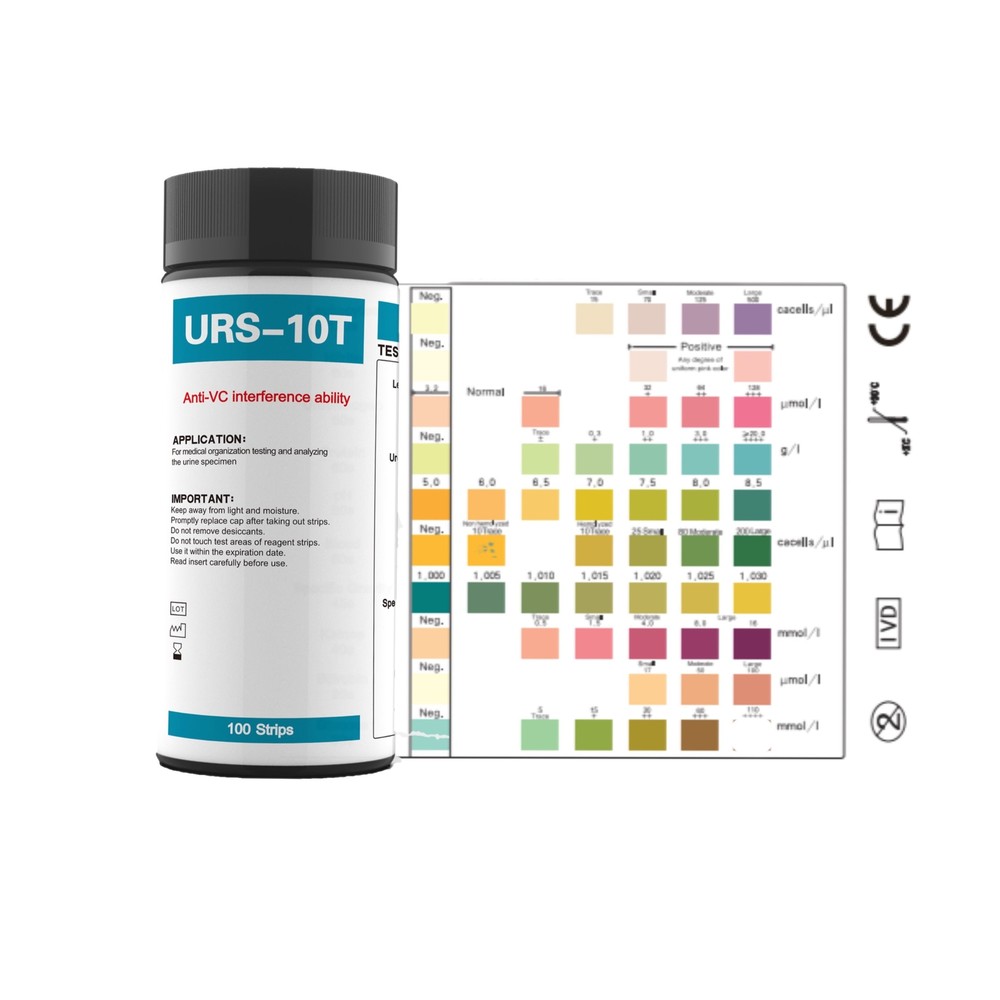 100 Strips URS-10T Reagent Urinalysis Test Strips 10 Parameters Testing Strips
