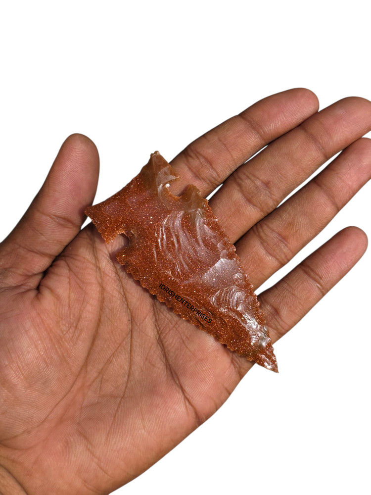 Handcrafted Red Sandstone Arrowhead | Boho Home Decor (3.5–4")