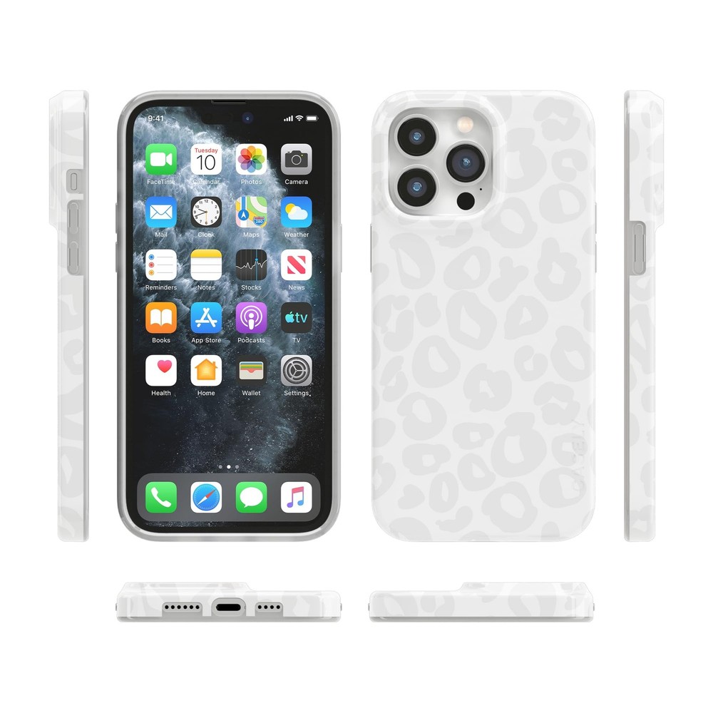 Casely iPhone 14 Pro Max Case | Into The Wild | White Snow Leopard | Compatible