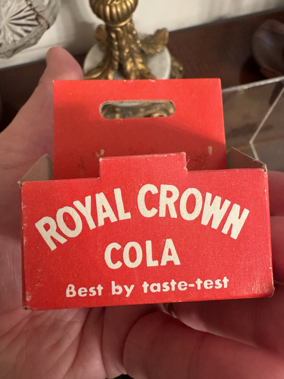 Vintage Royal Crown Cola Miniature Six Pack Case Glass Soda Bottles MCM Decor