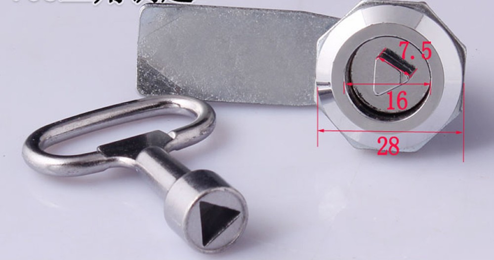 New 2pcs Triangle key lock Cabinet door lock