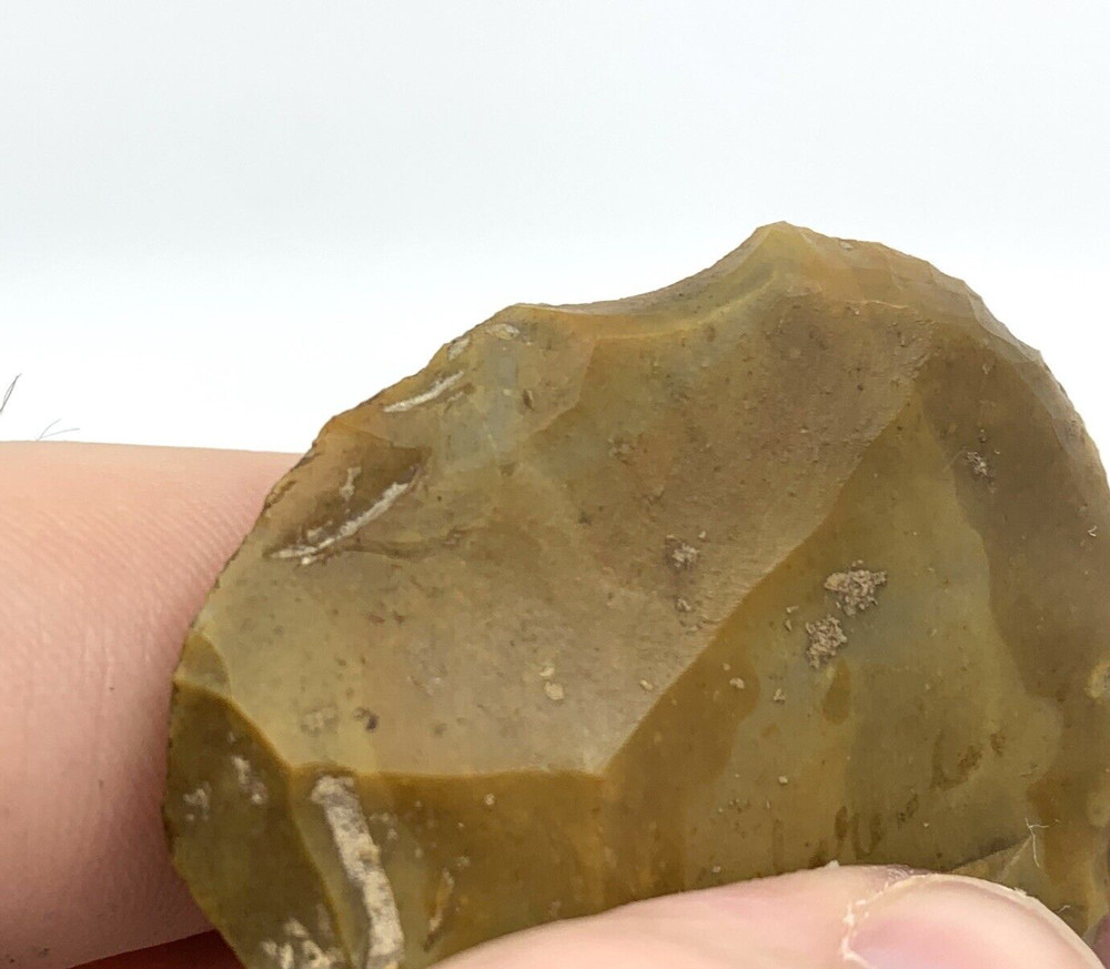 Authentic Scraper Flake Circular Stone Tool Neolithic European Origin