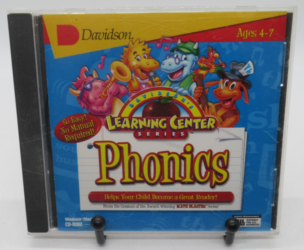DAVIDSON'S LEARNING CENTER - PHONICS PC CD-ROM LEARNING GAME WIN/MAC, AGES 4-7