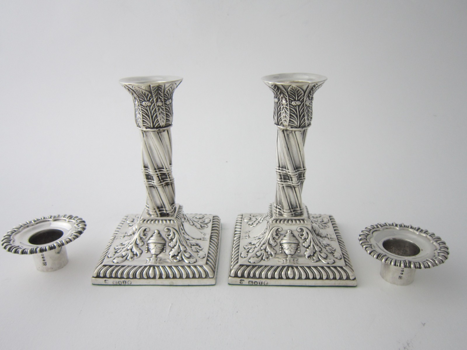Antique Victorian Sterling Silver Candlesticks - 1884 by Aldwinckle & Slater