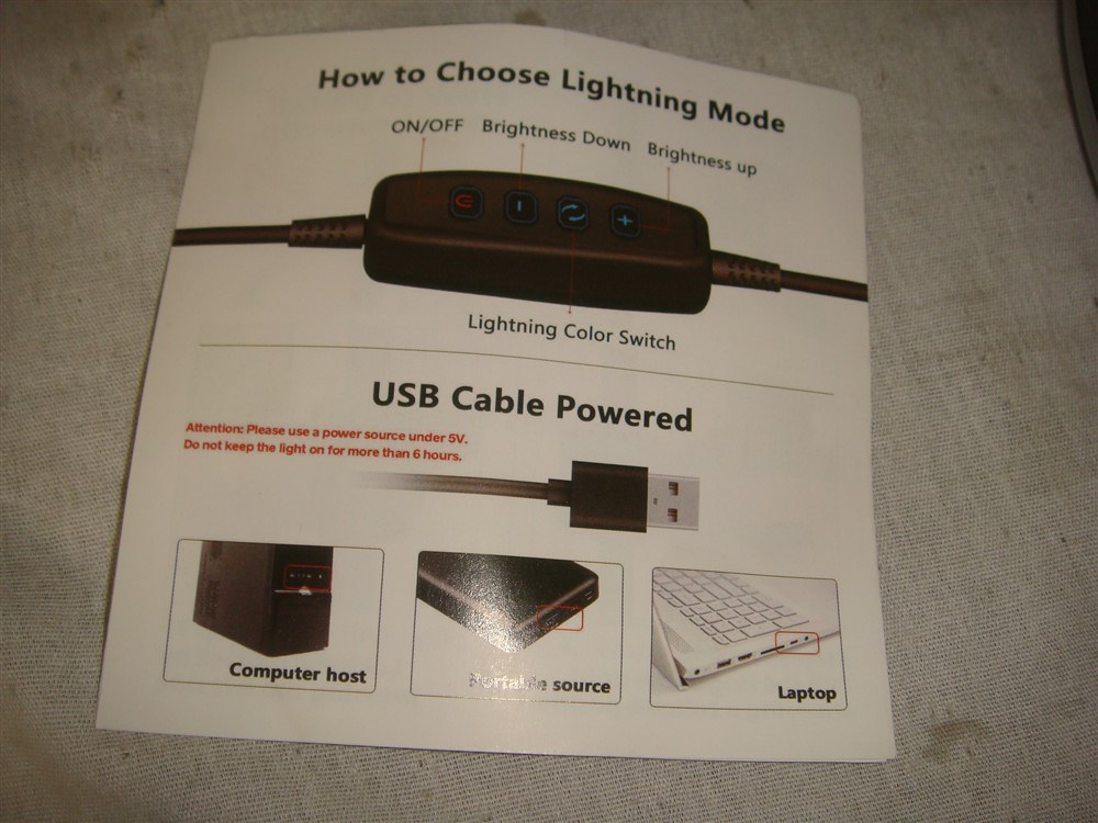 UBEESIZE 8 INCH USB POWERED SELFIE RING LIGHT WITH BALL MOUNT