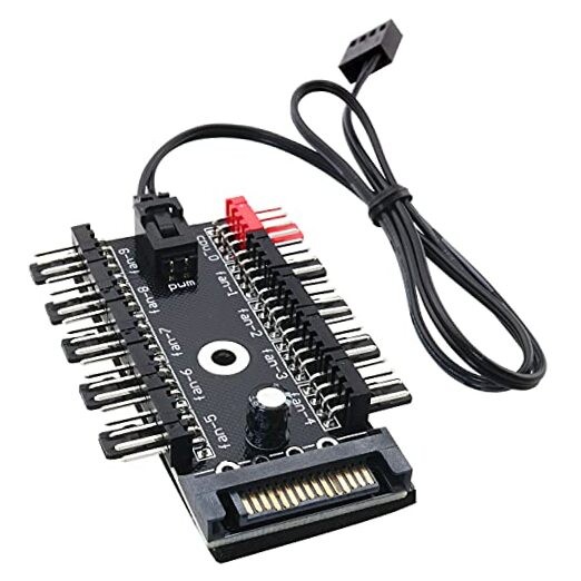 1PC PC Chassis Fan Hub CPU Cooling HUB Fan PWM SATA Controller Speed Controller