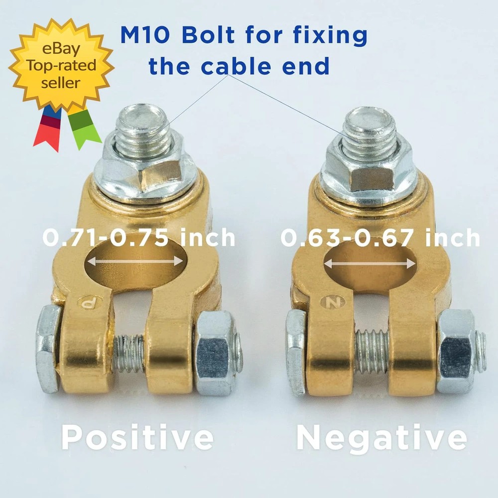 1 Pair Battery Terminal Connector Heavy Duty Cable End Connector Compatible