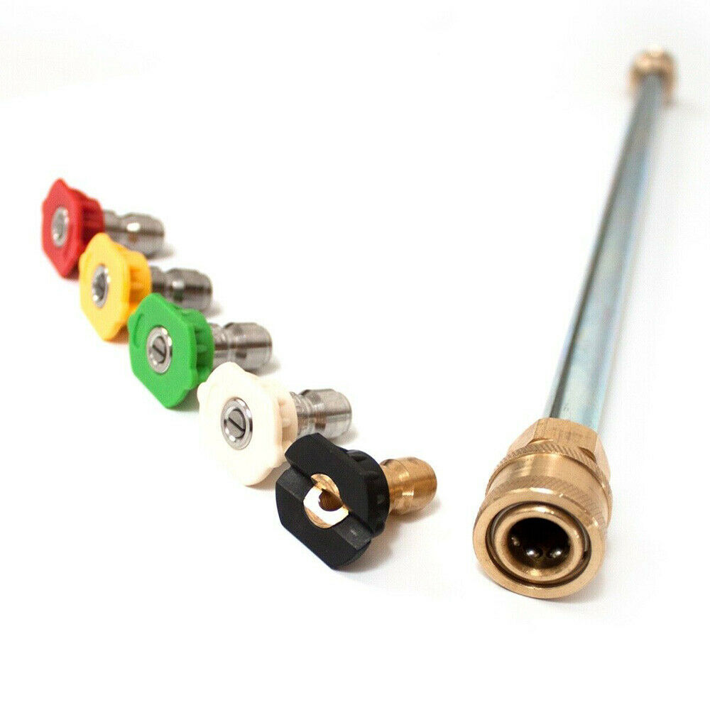 1/4" Pressure Washer Gun + Extension Wand Lance +5 Nozzle Tips /30/50FT Hose M22