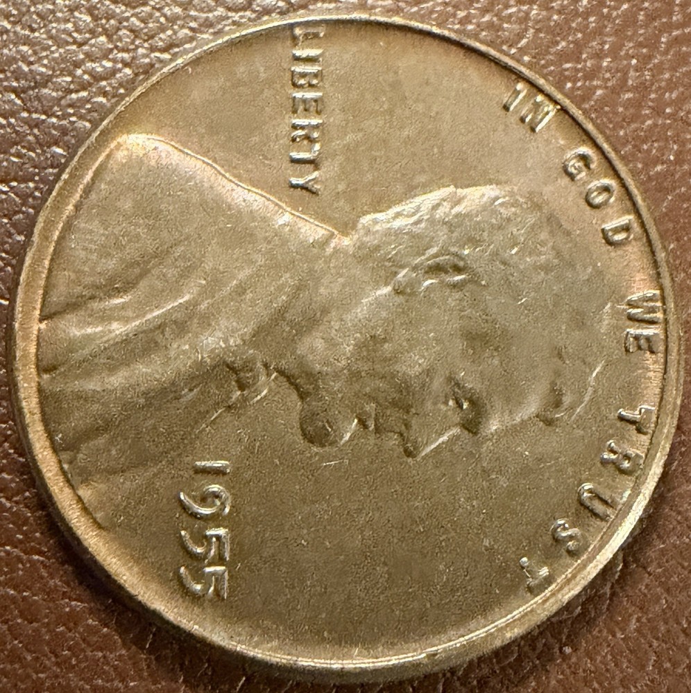 1955 Lincoln Wheat Penny With Errors & No Mint Mark (#891)