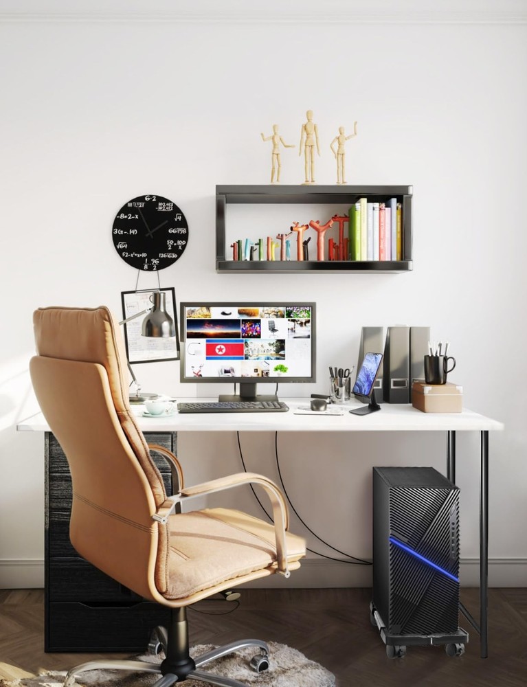 Computer Tower Stand, PC Stand, Adjustable Mobile CPU Stand with Rolling Whee...