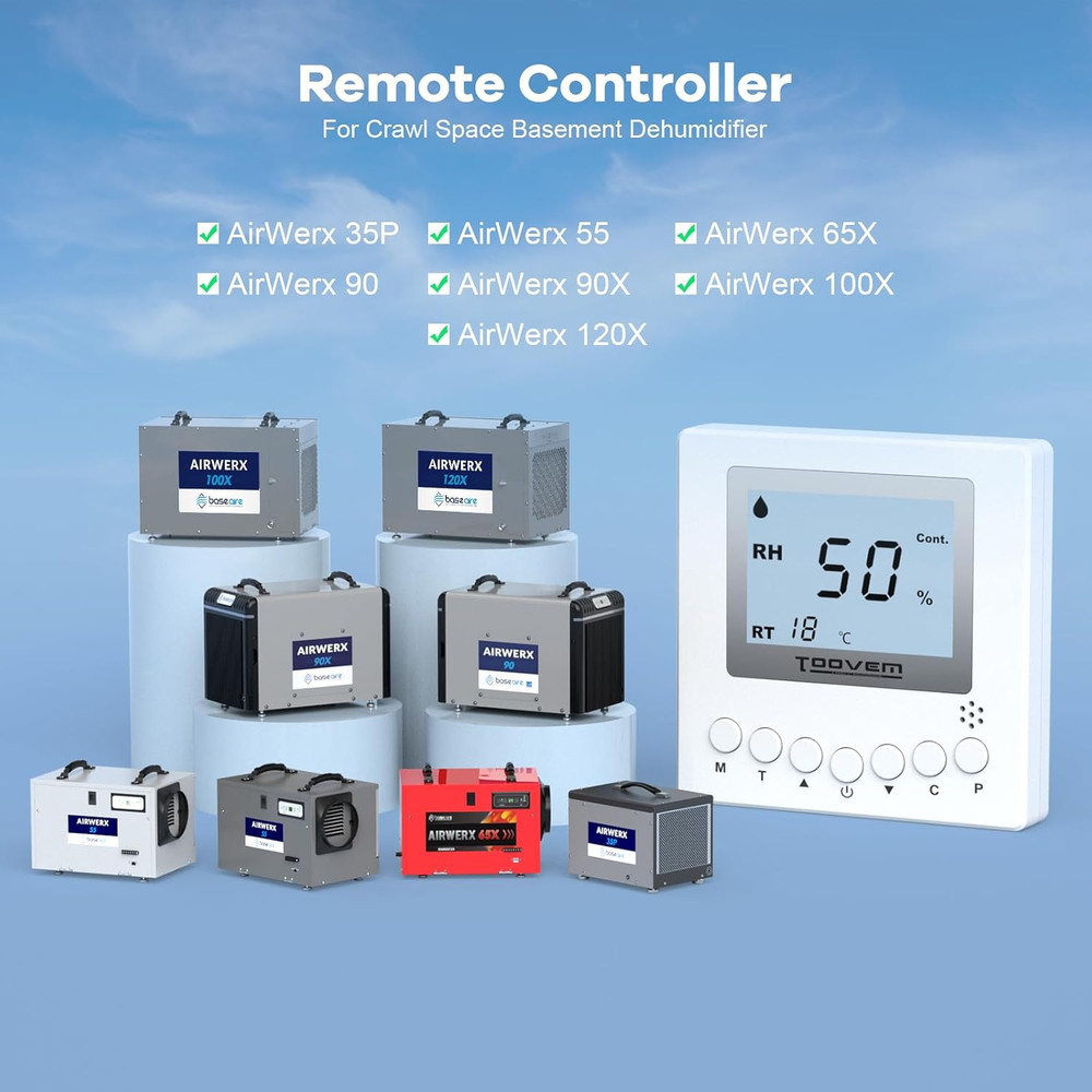 Baseaire Dehumidifier Remote Controller for Digital Humidity, Temperature, Adapt