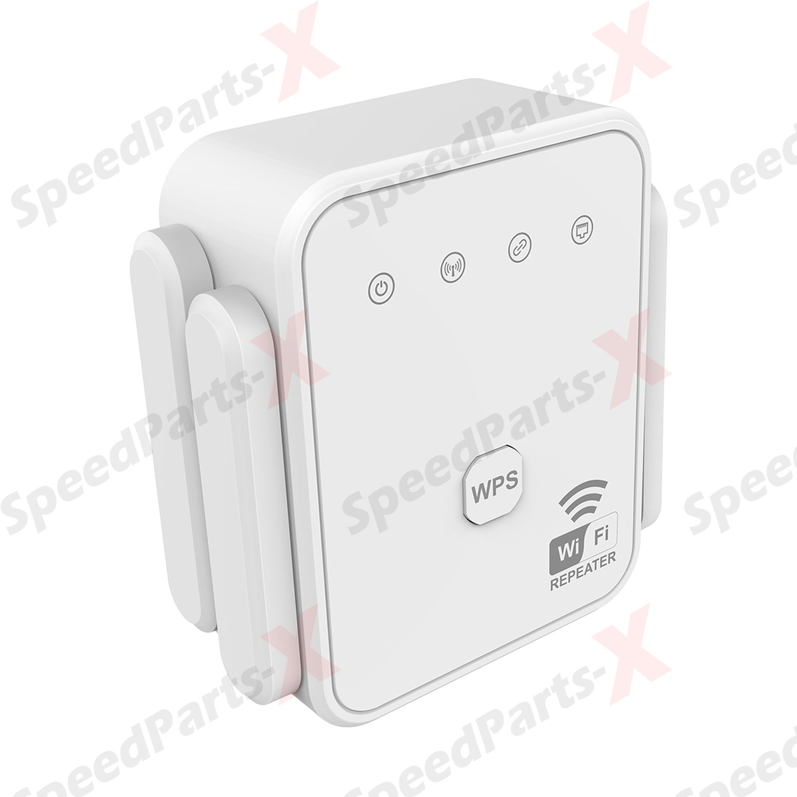 4-Antennas 300M WiFi Extender Repeater Amplifier 2.4GHz Enhancer Booster White