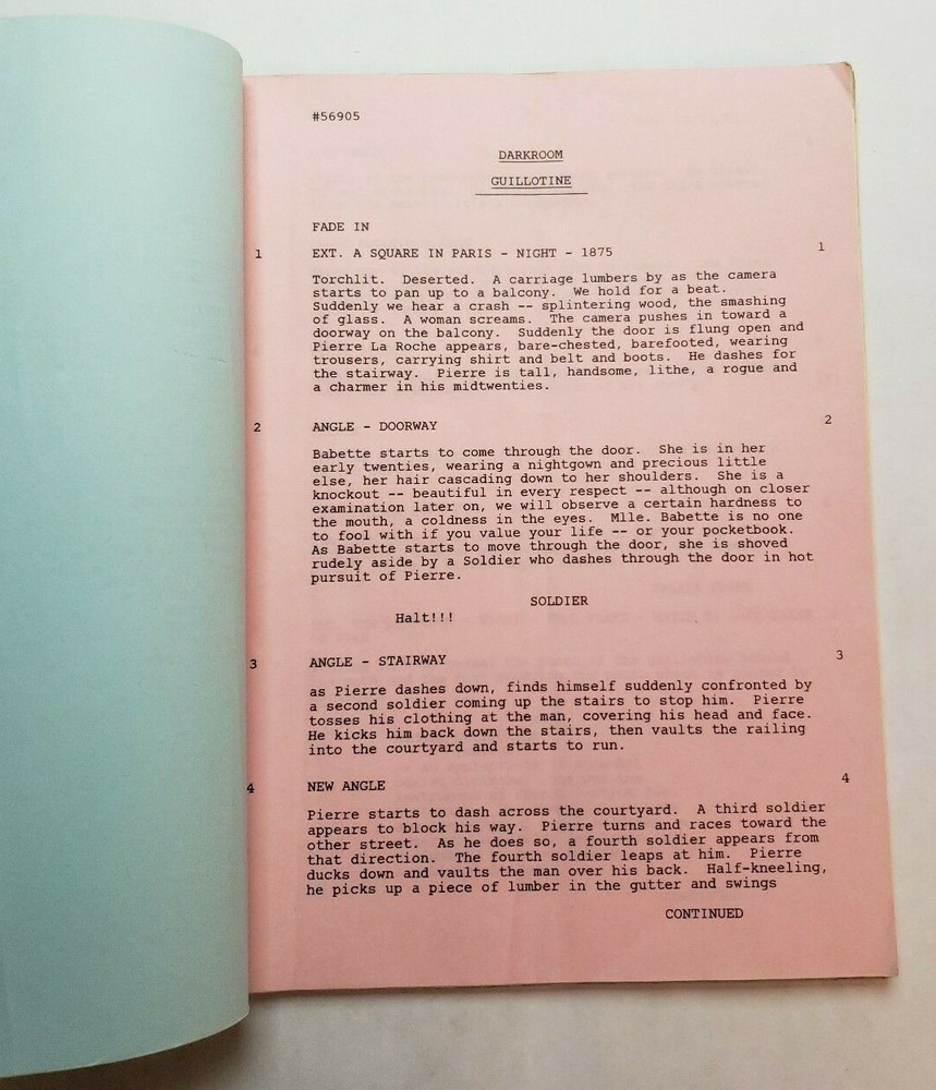 DARKROOM / Peter Allan Fields 1981 TV Series Script, James Coburn "Guillotine"