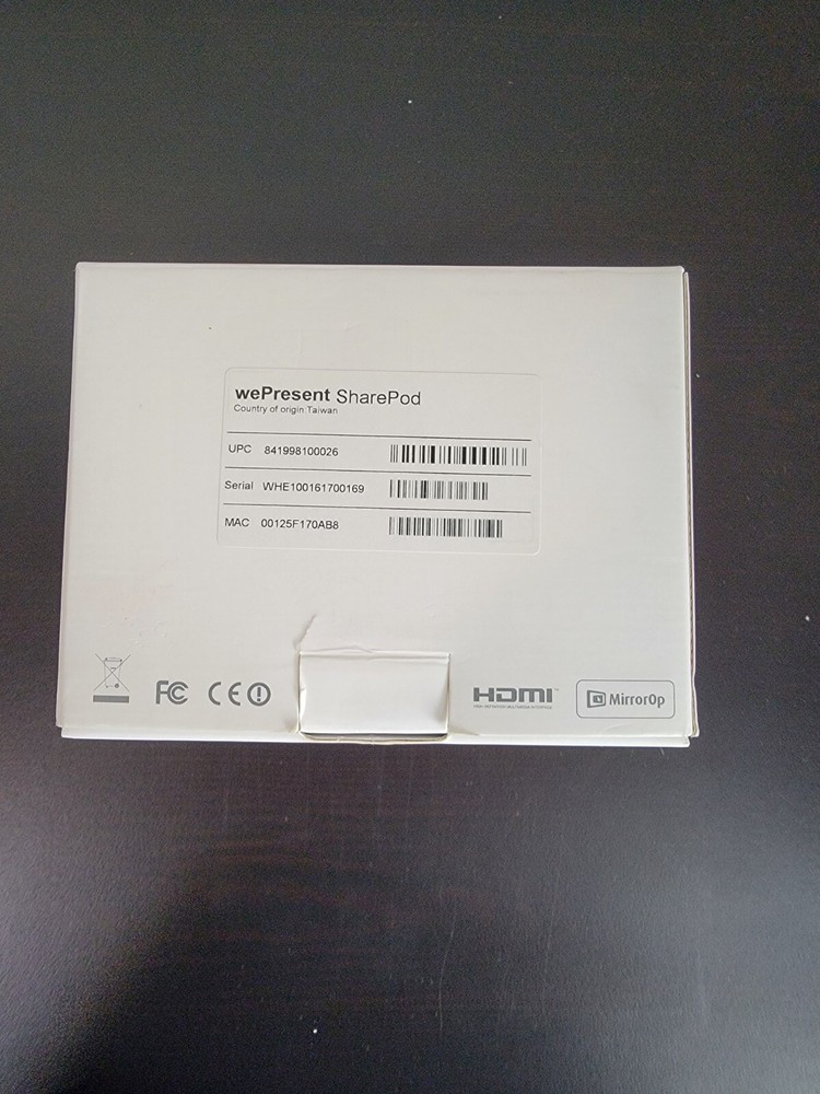 WePresent SharePod WHE-100 Wireless Presentation HDMI Adapter Screen Share