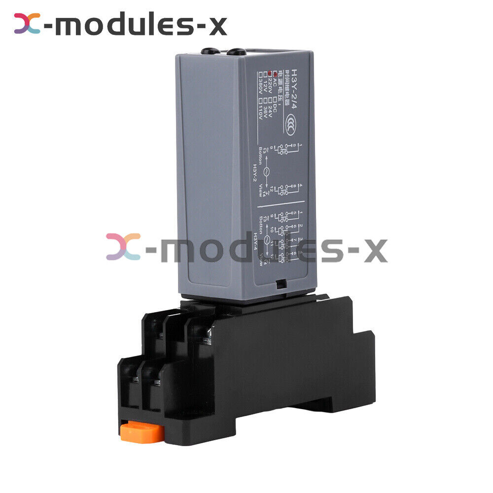 Adjustable Digital Time Relay Cycle Time Delay Relay With Base DC12V 24V AC220V