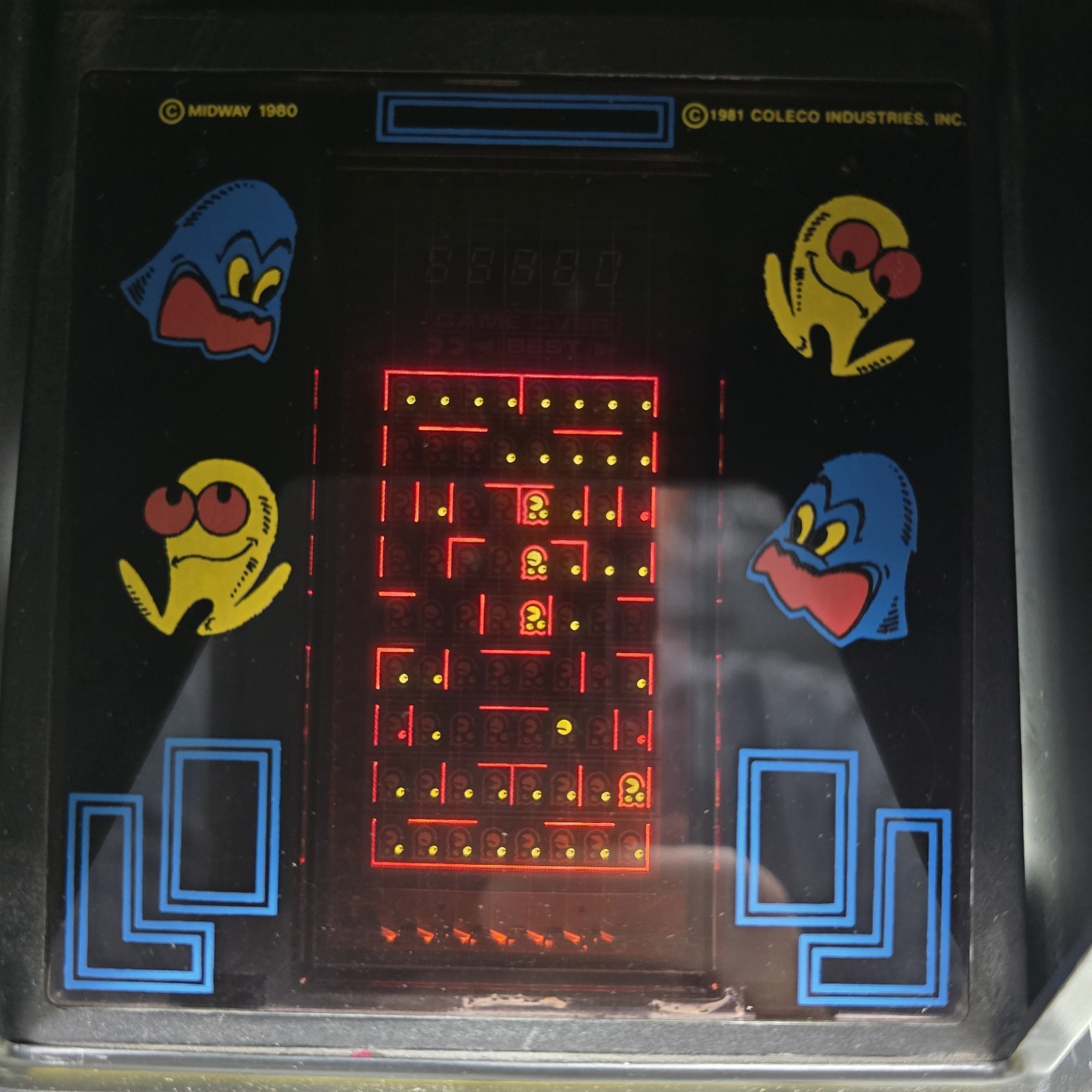 Vintage 1981 Tabletop Pac-Man Arcade Game by Midway's Coleco Works Perfect
