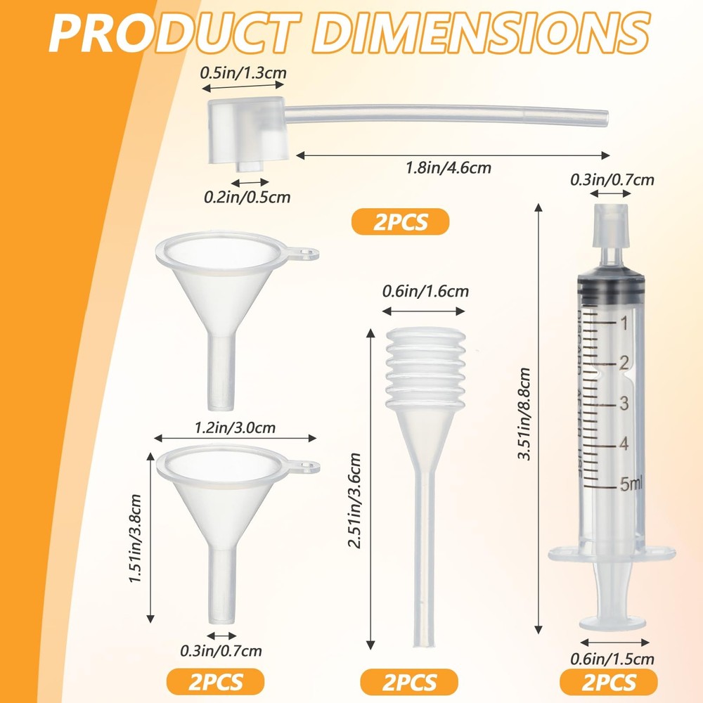 Kifmurase 8 Pcs Clear Perfume Refill Tools, Dispenser Transfer White