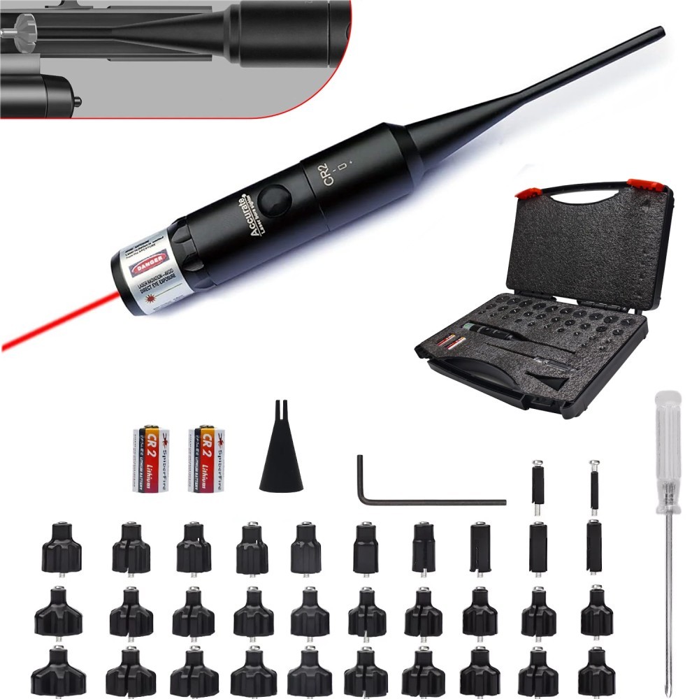 Professional Red Laser Bore Sight Kit for Multiple Caliber Upgraded Bore Sighter