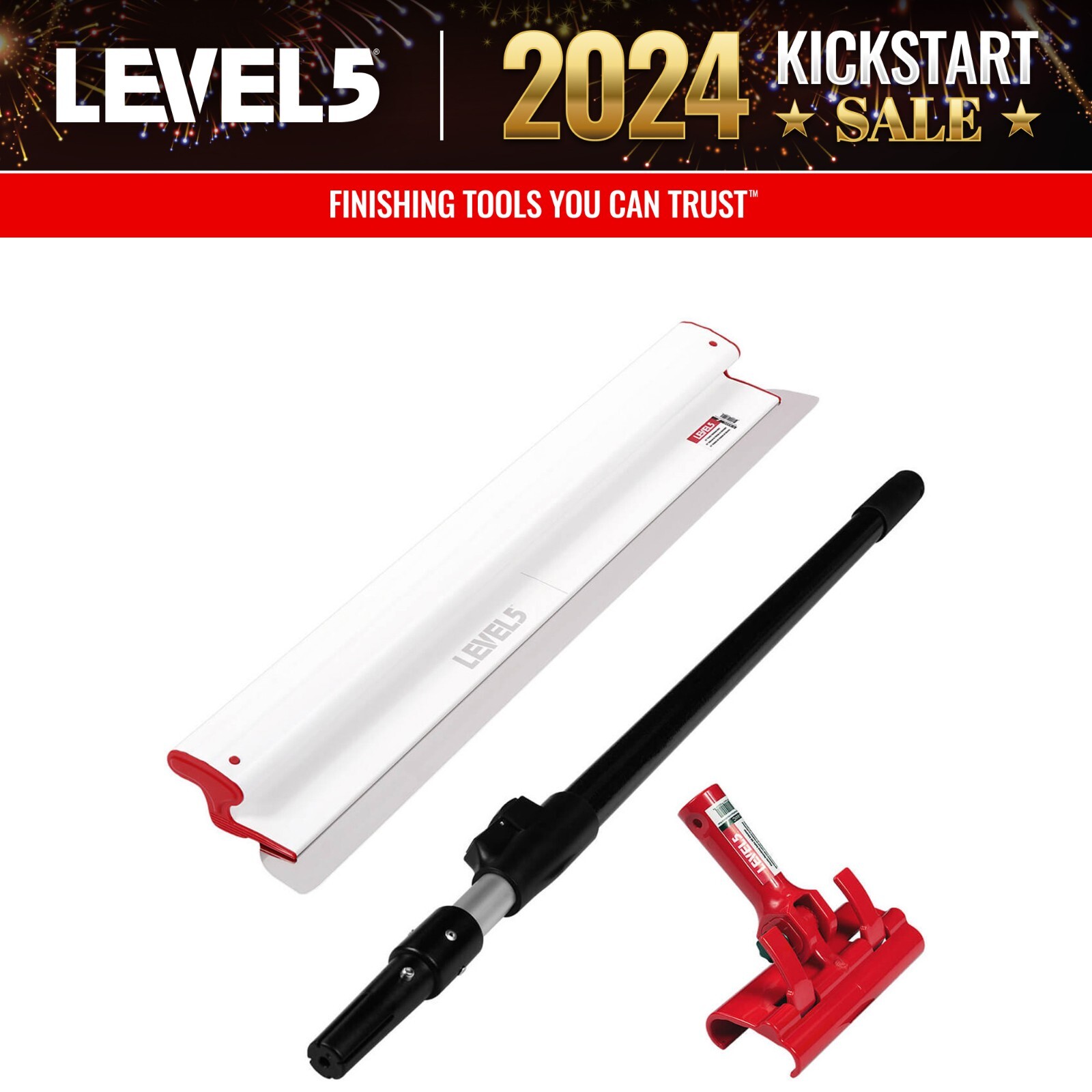 LEVEL5 32" Composite Skimming Blade w/ 38.5"-63" Ext. Handle + Adapter | 5-426C