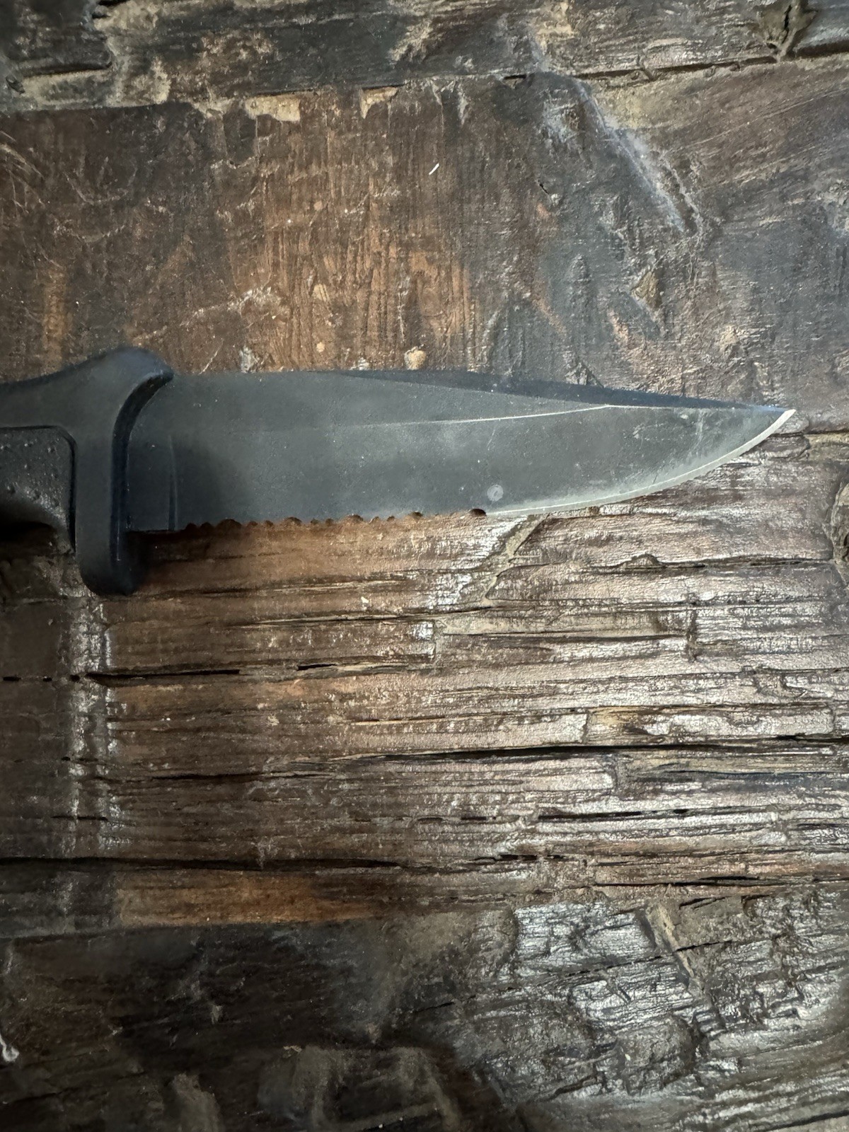 VINTAGE 1997 BUCK KNIFE USA 655 NIGHTHAWK SURVIVAL KNIFE W/ SHEATH BLACK OXIDE