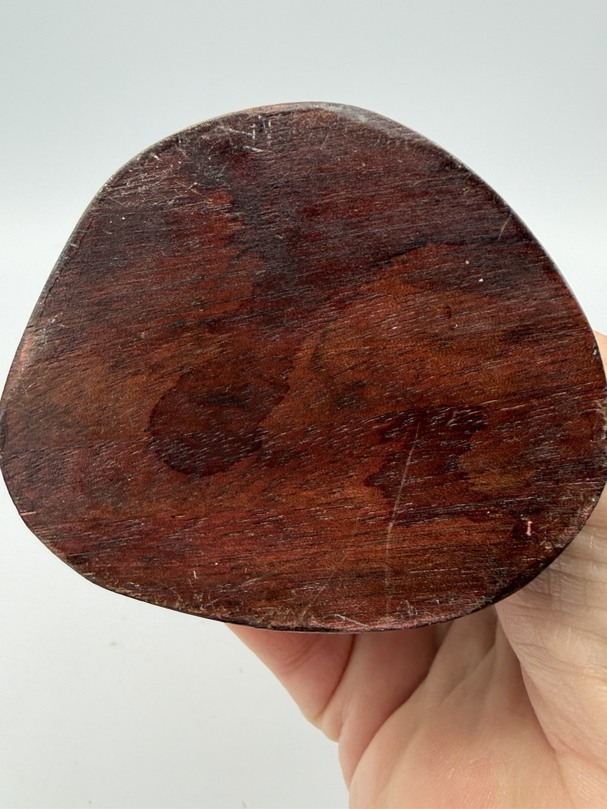 Vintage Hand Carved Wood Geisha Figurine Woman With Fan Asian Statue 9”