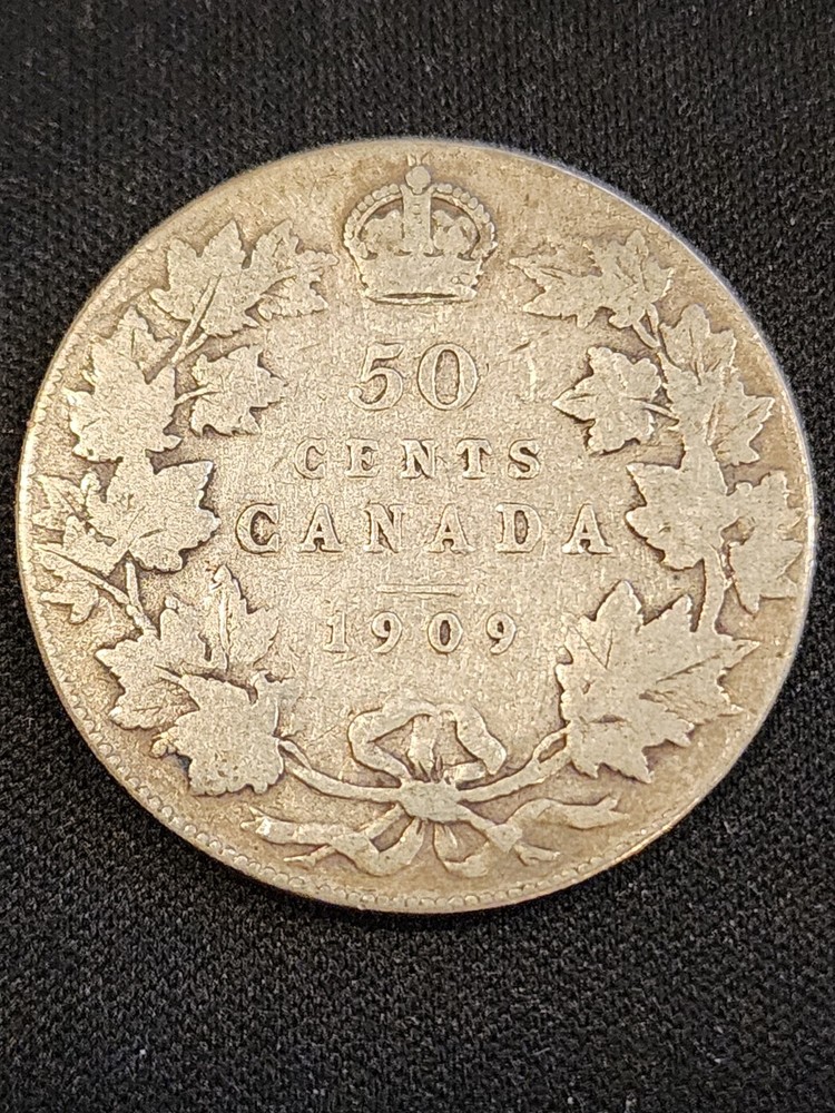 1909 Canada 50 Cents Silver Coin