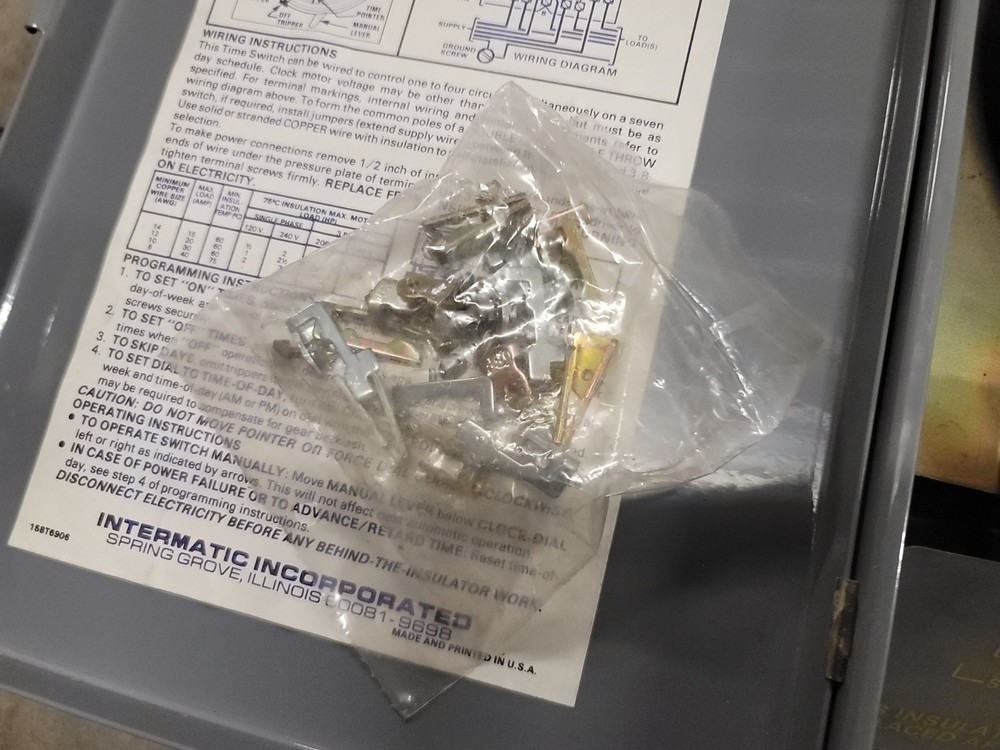 Intermatic T7801b Electromechanical Timer, 7 Day, 4 Poles AS-IS Untested