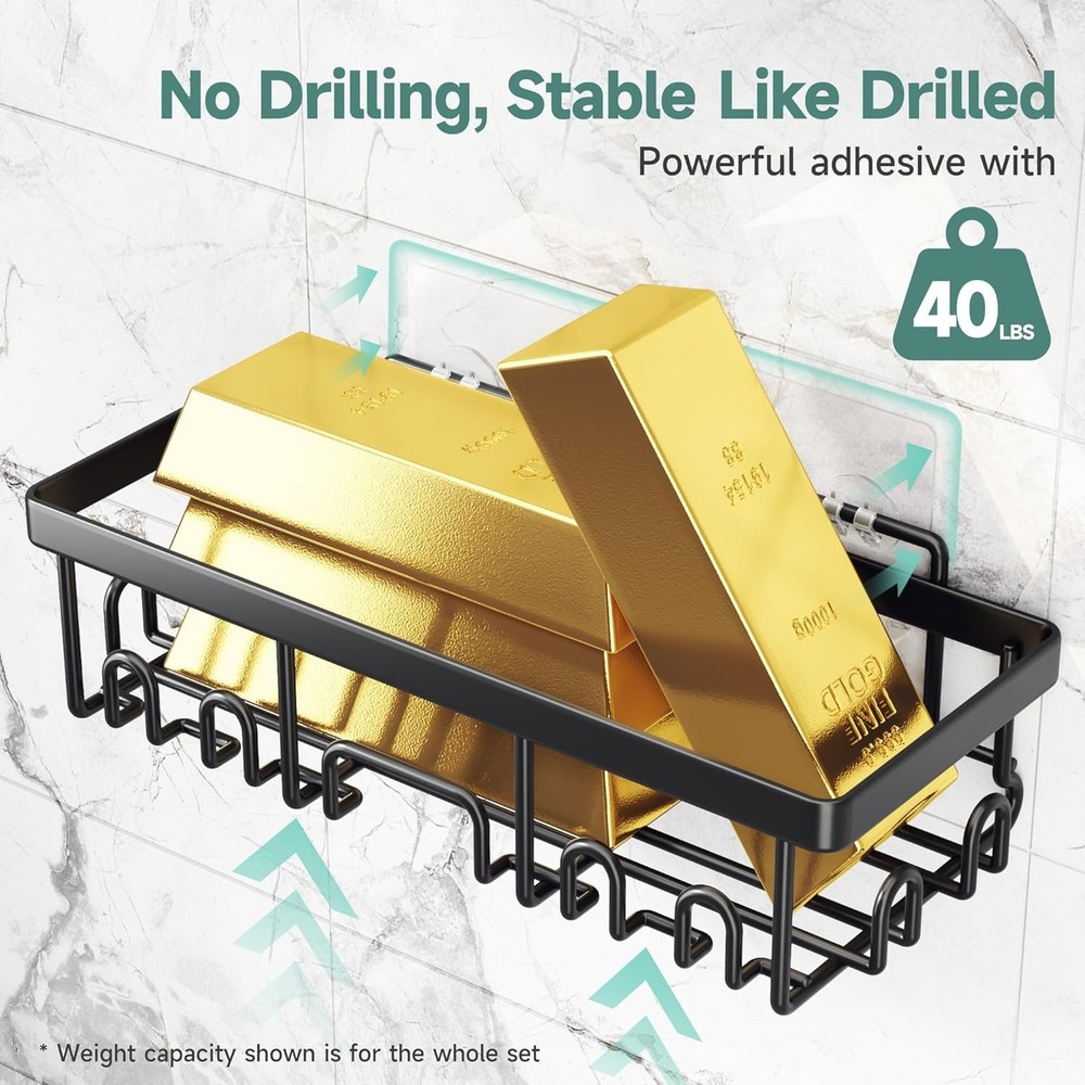 Waterproof Shower Caddy 6-Pack - Effortless Installation & Storage