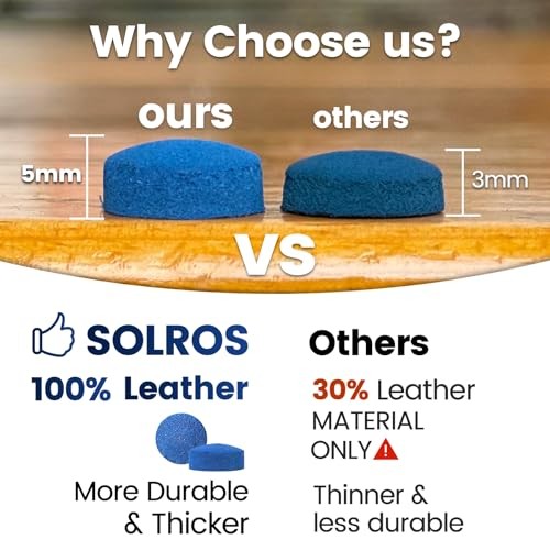 Billiard Pool Cue Tips - Pool Cue Stick Tips Replacement 13MM with Glue Blue