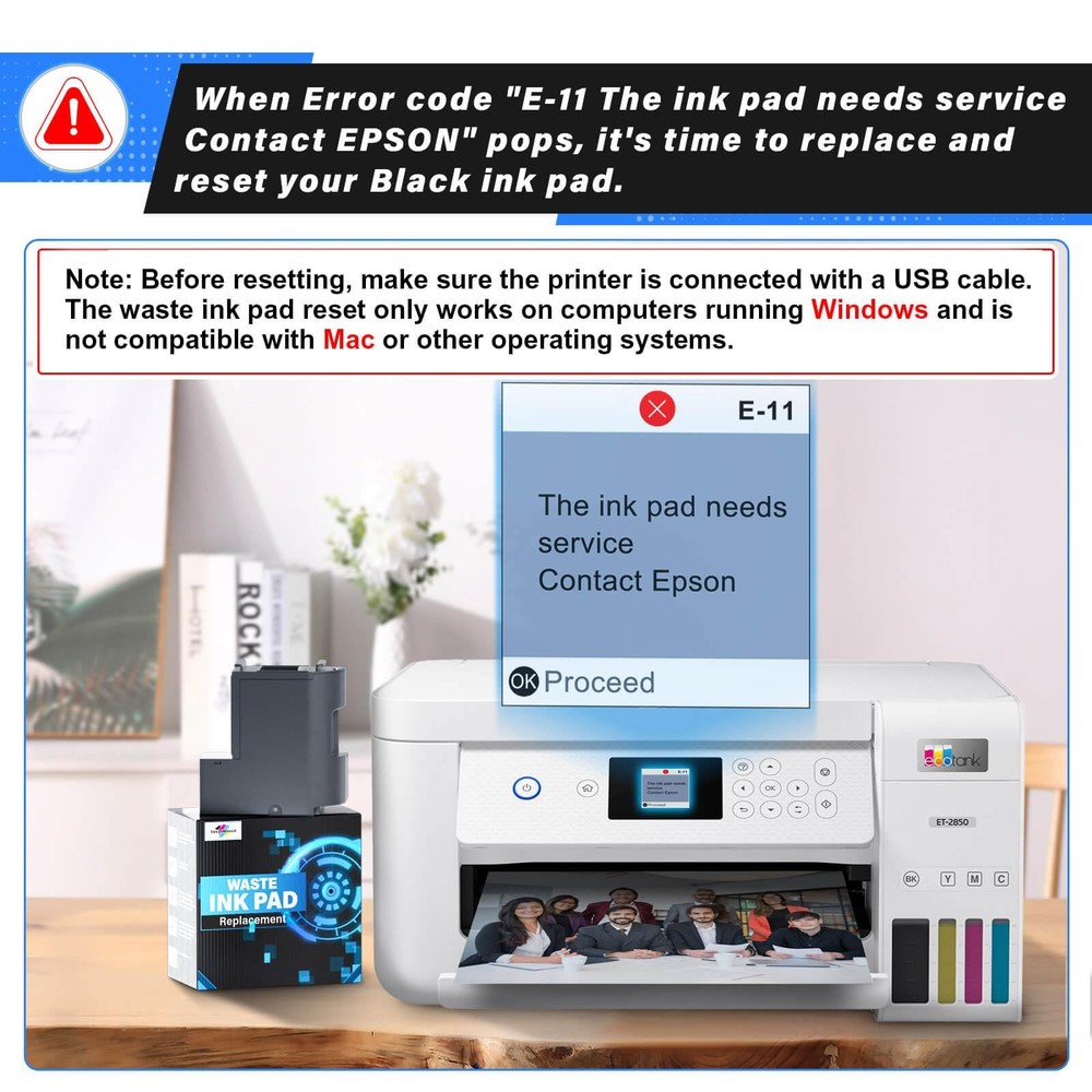 Sublimaker Waste Ink Pad Replacement Reset Software for EcoTank ET-2850 ET-2760