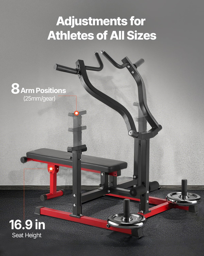 Chest Press Machine, Bench Press Set, Adjustable Flat Incline Bench with Indepen