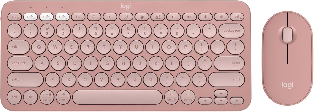 Logitech Pebble 2 Combo Wireless Keyboard Mouse Bundle Tonal Rose